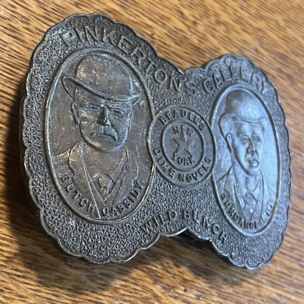 Vintage Napoleon Pinkerton Gallery Belt Buckle Butch Cassidy Sundance Kid R-36